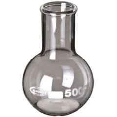 Glassco 1000ml White Printing 3.3 Boro Glass Flat Bottom & Wide Neck Flask, 236.202.05 (Pack of 10)