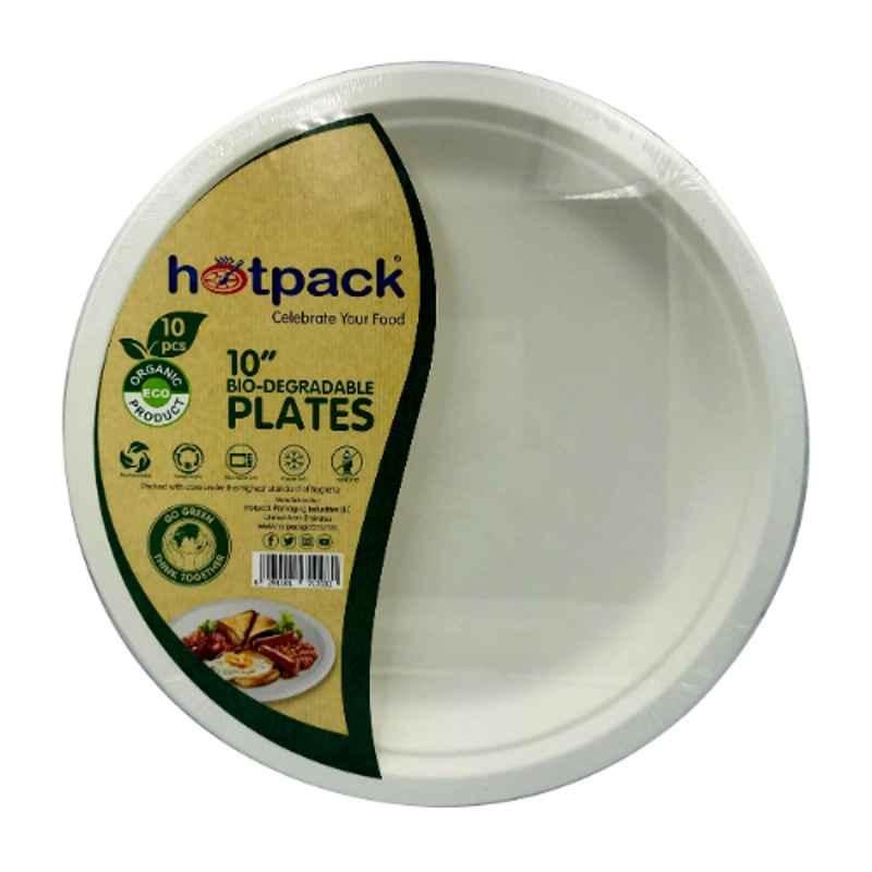 Hotpack 10Pcs 10 inch Paper Pulp Plate Set, HSMBDRP10