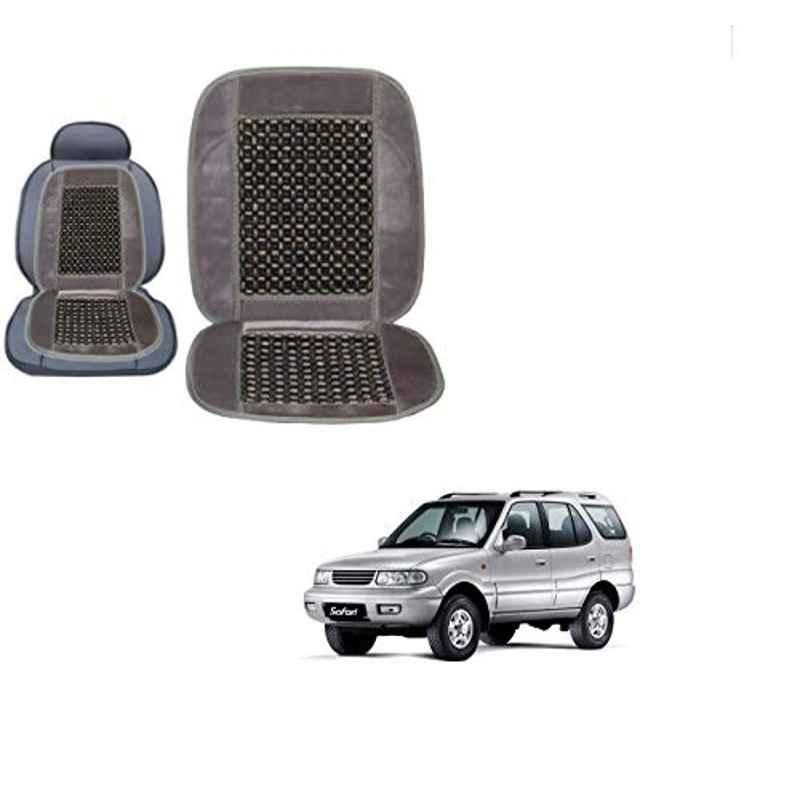 Kozdiko Wooden Bead Seat with Grey Velvet Border for Tata Safari Dicor