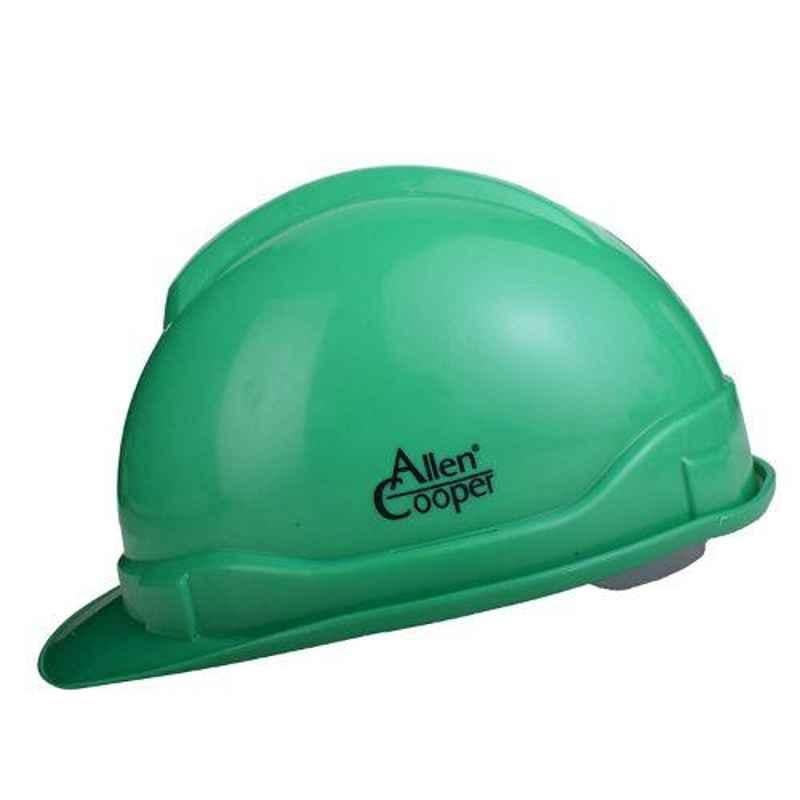 Allen Cooper Green Polymer Nape Type Safety Helmet with Chin Strap, SH-701-G (Pack of 10)