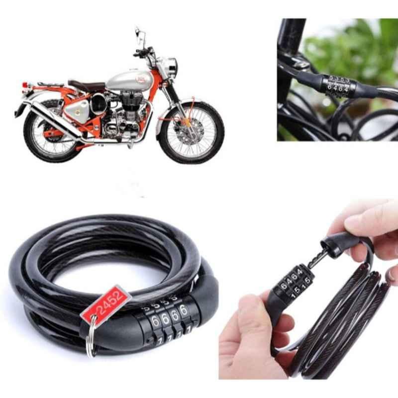 Auto Pearl PVC & Plastic Black Combination Cable Lock for Bullet Trials 500