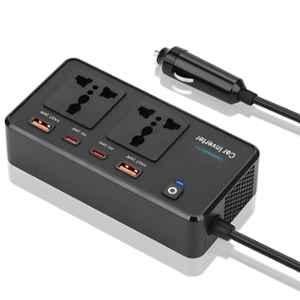 Cybernautt CA02 200W 2.4A Car Laptop Charger with Dual USB, Type-C Port & Fast-Charging USB