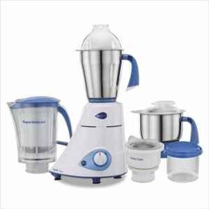 Preethi Blue Leaf 750W White & Blue Mixer Grinder with 4 Jars, MG-139