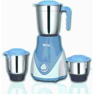 Nevia Wonder Mix 550W ABS White & Blue Mixer Grinder with 3 Jars