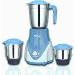 Nevia Wonder Mix 550W ABS White & Blue Mixer Grinder with 3 Jars