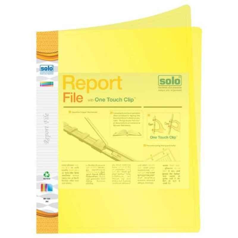 Solo A4 Superline Transparent Yellow One Touch Clip Business File, BF101 (Pack of 10)