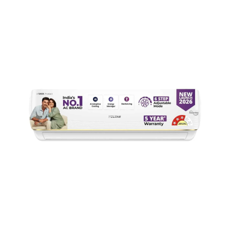 Voltas 1.5 Ton 3 Star White Inverter Split AC with Copper Condenser, 183INV BREEZIA PRIME