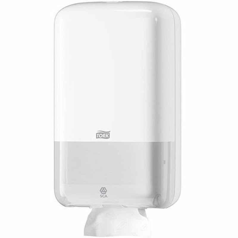 Tork Folded Toilet Paper Dispenser, Plastic, White