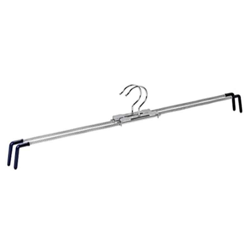 Wenko 50 Pcs 2950x11.5x1.3cm Metal Chrome Plated Blue Anti-Slip Coating 2 Clothes Hangers Set, 10150211100