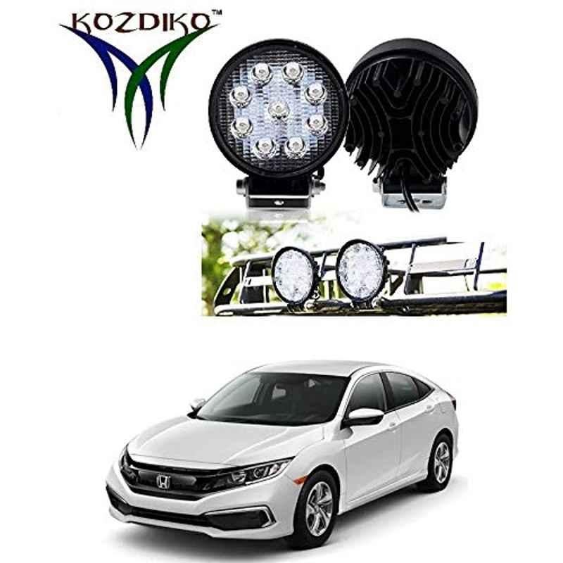 Kozdiko 2 Pcs 27W 4 inch 9 LED Waterproof Round White Fog Light Set with Mounting Brackets for Chevrolet Optra, kozd_20035
