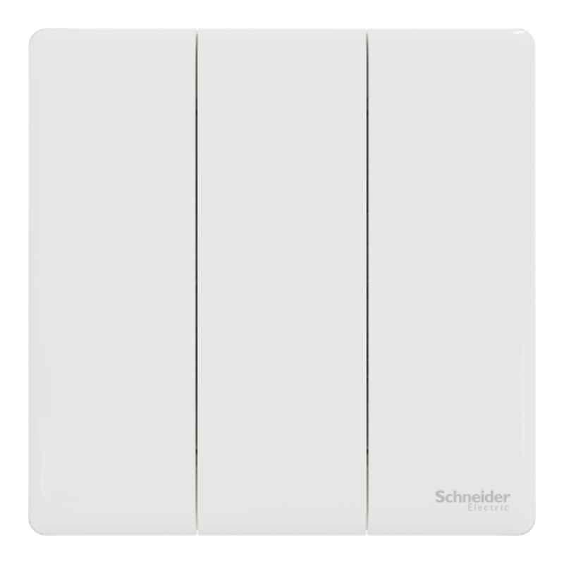 Schneider Electric Unica X 16A 250V 1 Way 3 Gangs Painted White Switch, NUX33_1_PW