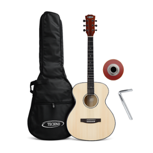 Techno 40 inch Spruce Natural Right Hand Orientation Acoustic Guitar, RJ-GUI-40TE-NT