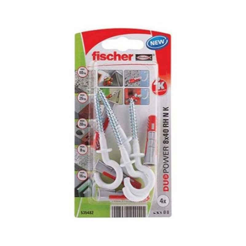 Fischer Duopower 8x40mm RH K NV Fixing Plug, 535003 (Pack of 4)
