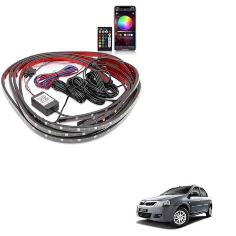 Kozdiko 12V Car Underbody Multicolor LED Strip Light Set with Wireless Remote for Mahindra Verito