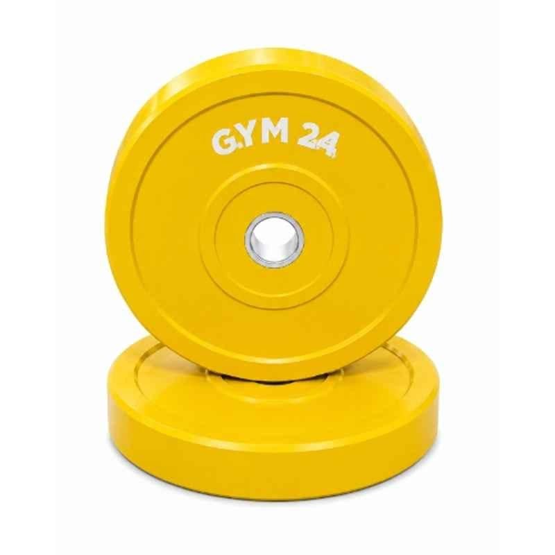GYM24 Equipment 8 Pcs 150kg Rubber Yellow Bumper Plate Set