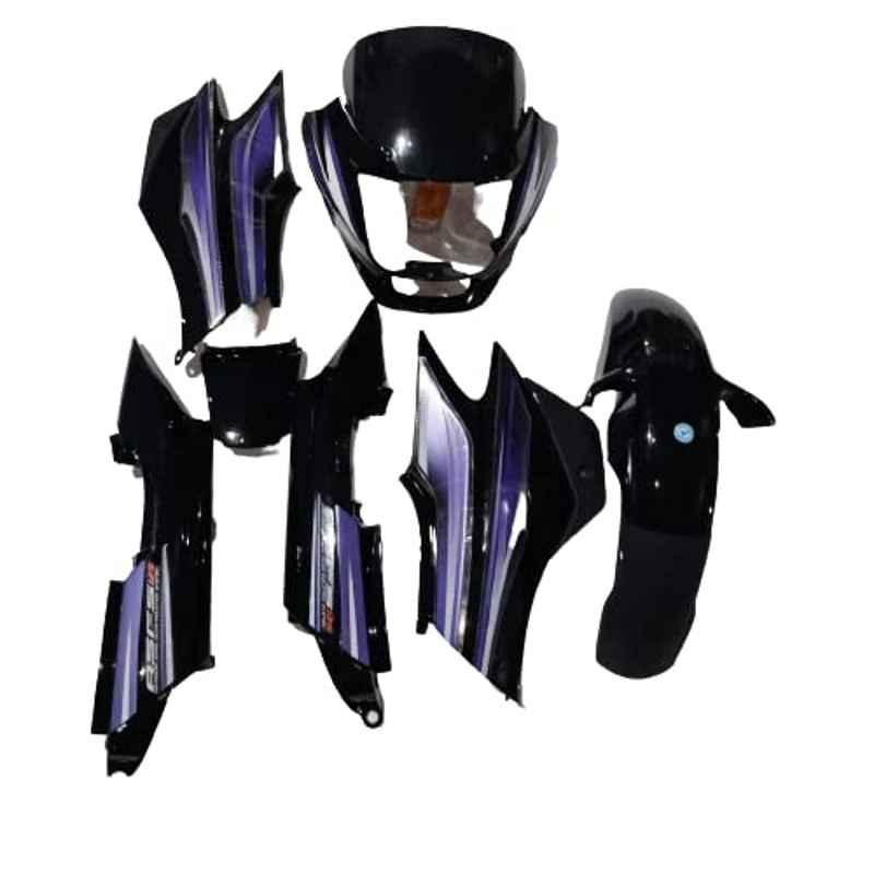 Buy Grow Famous Black Blue Full Body Kit for Hero Super Splendor