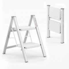 Corvids 150kg 2 Step White Heavy Duty Carbon Steel Foldable Step Ladder with 2 Years Warranty, CCSL-02W
