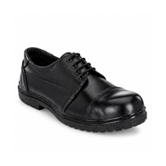 ArmaDuro AD1011 Leather Steel Toe Black Work Safety Shoes, Size: 8