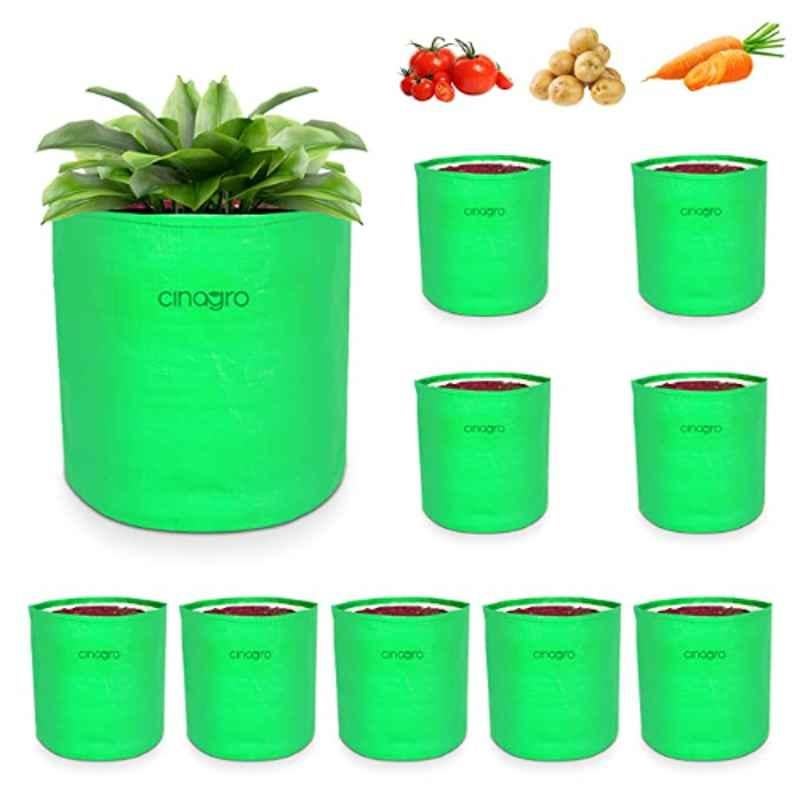 Kingwell 15 X 15 Inch Pack Of 9 Pcs Grow Bags for Plant HDPE Round Grow
