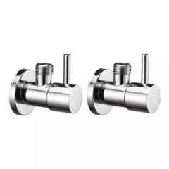 Fastgear Stainless Steel Silver Chrome Finish Angle Valve, FG985 (Pack of 2)