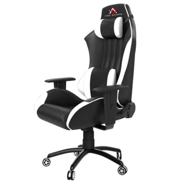 ASE Gaming Razer 135kg Leather High Back Black & White Ergonomic Gaming Chair