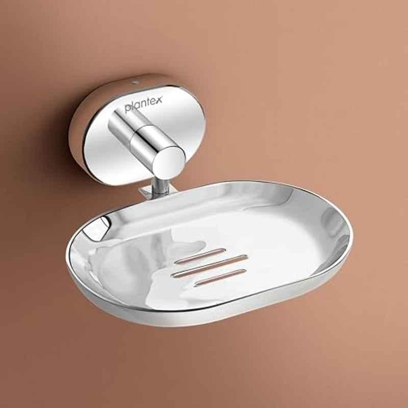 Plantex Stainless Steel Wall Mounted Soap Holder for Bathroom/Soap Holder for Kitchen/Soap Stand for Bathroom/Bathroom Accessories Chrome Finish Onix