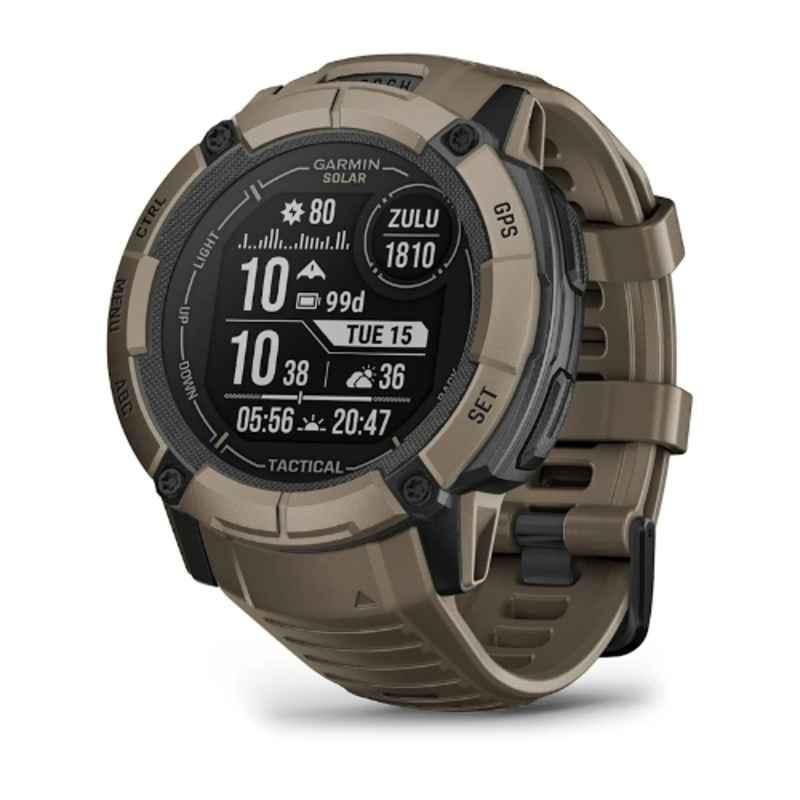 Garmin Instinct 2X Solar 1.1x1.1 inch Tactical Edition Activity Tracker Watch for Monitors Heart Rate, Sleep, Stress & Blood Oxygen Saturation