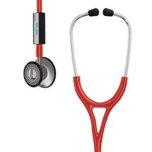 Lifeline Stainless Steel Red Dual Diaphragm Chest Piece Stethoscope with 2 Way Tube, STH005-RD