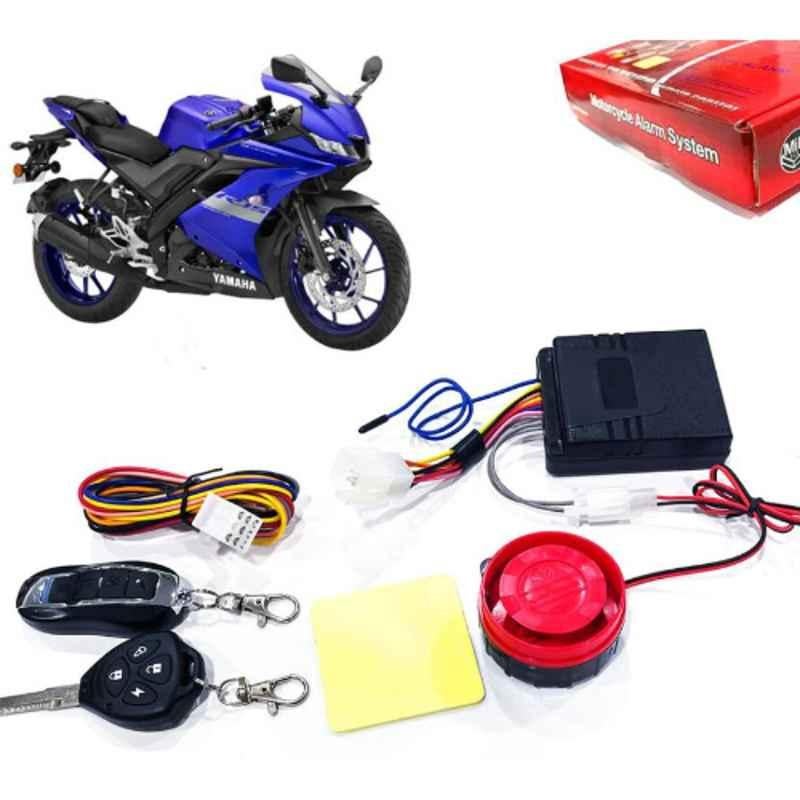 Auto Pearl 12V Black Two-Way Anti Theft Motorcycle Alarm Kit with 2 Pcs Remote for YZF R15