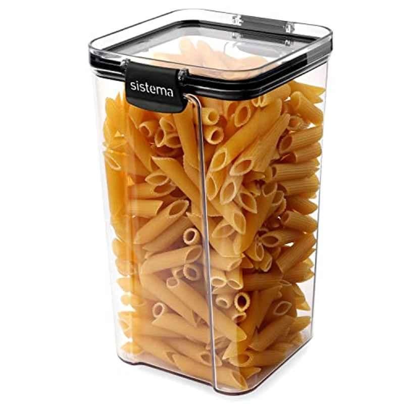 Sistema 1.3L Tritan Clear Black Ultra Square Canister, 9414202514035