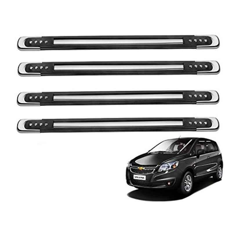 Kozdiko 4 Pcs Designer Black Bumper Protector Set for Chevrolet UVA, Koz-24121