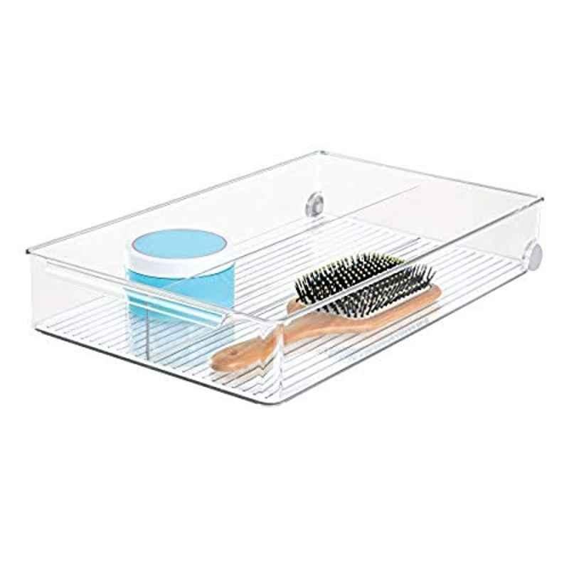 iDesign Linus 16.75x10.25x2.75 inch Plastic Clear Rolling Bin Organizer, 03680