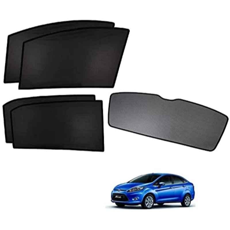 Kozdiko 5 Pcs Polyester Black Non Magnetic Window & Rear Sun Shades Set for Ford Fiesta New