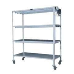 NSAW TCR-5C 48x18 inch 5 Shelves Stainless Steel Tissue Culture Rack with 16 Pcs Tubes, 8 Pcs Bulbs, 4 Pcs UV & Timer, NSAW-1305