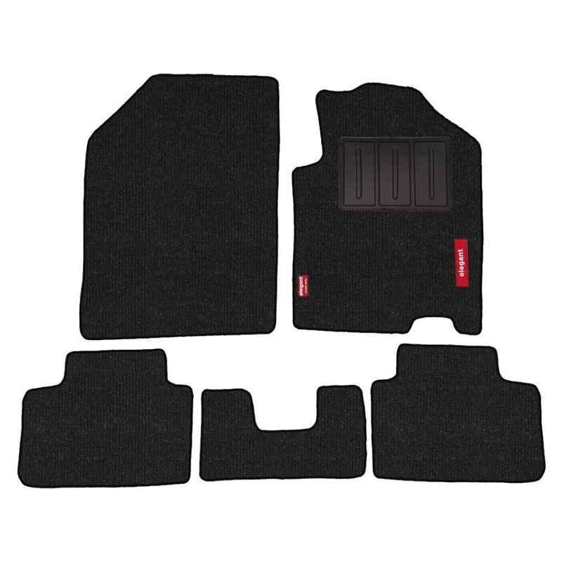 Elegant Carry 5 Pcs Polypropylene Black 2D Car Floor Mat Set for Maruti Suzuki Brezza