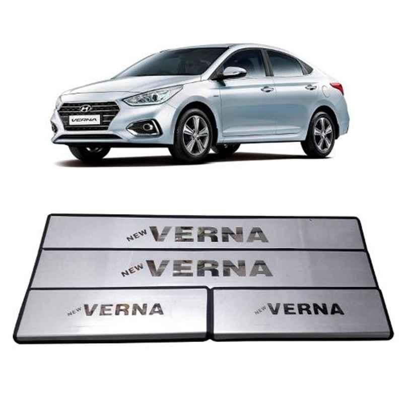 AutoPop 4 Pcs Non-LED Footstep Sill Plate Set for Hyundai Verna 2017, FSNLD_VERNA17