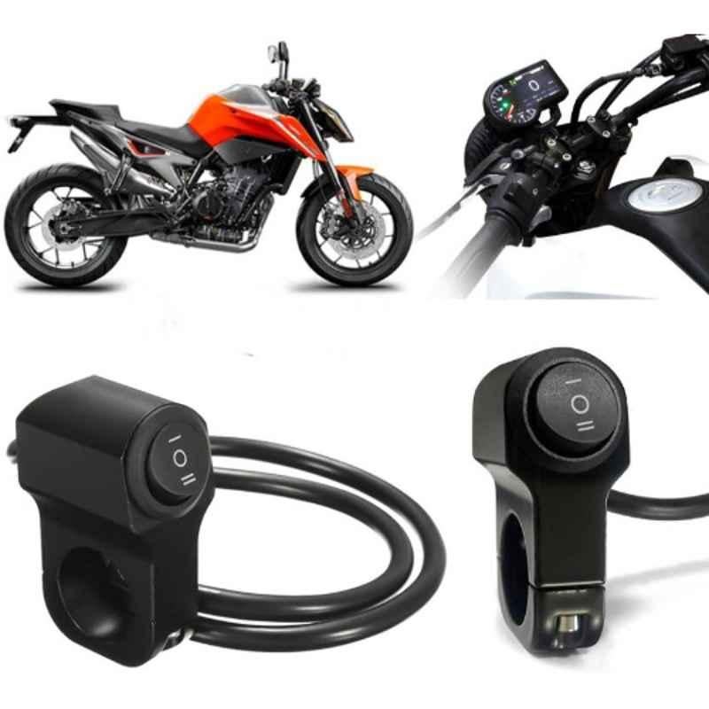 Auto Pearl 12V Aluminium Alloy Black Motorcycle Handlebar Headlight Switch for 790 Duke BS6