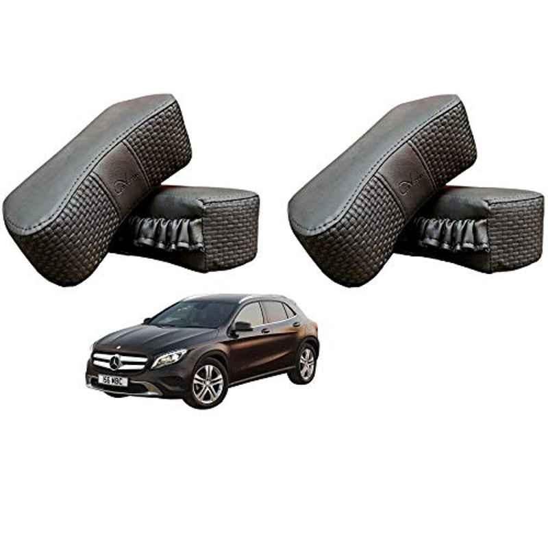 Kozdiko 4 Pcs CV Designer Grey Leatherite Neck Rest Car Cushion Pillow Set for Mercedes Benz GLA-Class