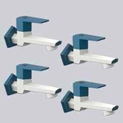 RN G20 15mm PTMT White & Marine Blue Foam Flow Long Body Bib Cock with Flange (Pack of 4)