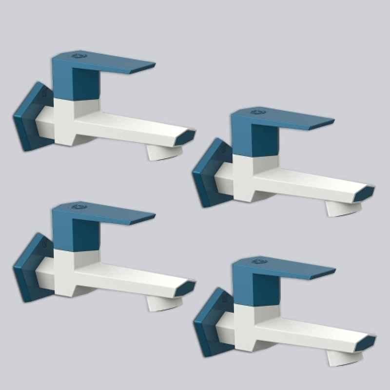 RN G20 15mm PTMT White & Marine Blue Foam Flow Long Body Bib Cock with Flange (Pack of 4)
