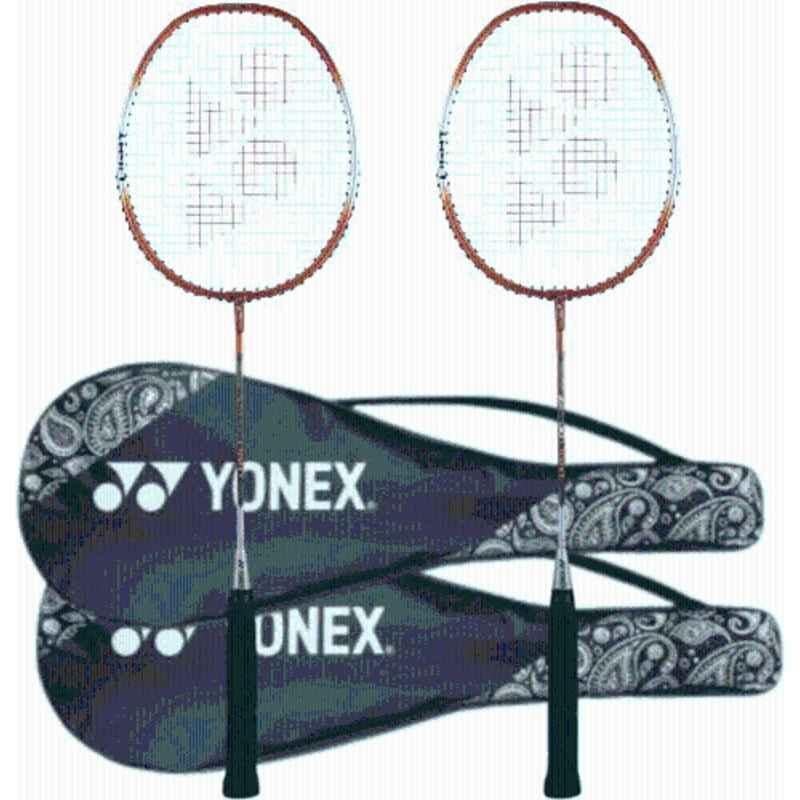 Yonex ZR 100 95g Light Orange Strung Badminton Racquet (Pack of 2)