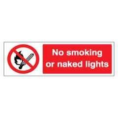 SUNSIGNS 600x200mm Vinyl & ACP Sheet No Smoking or Naked Lights Signage, SS0211VNLM3HPIFAM