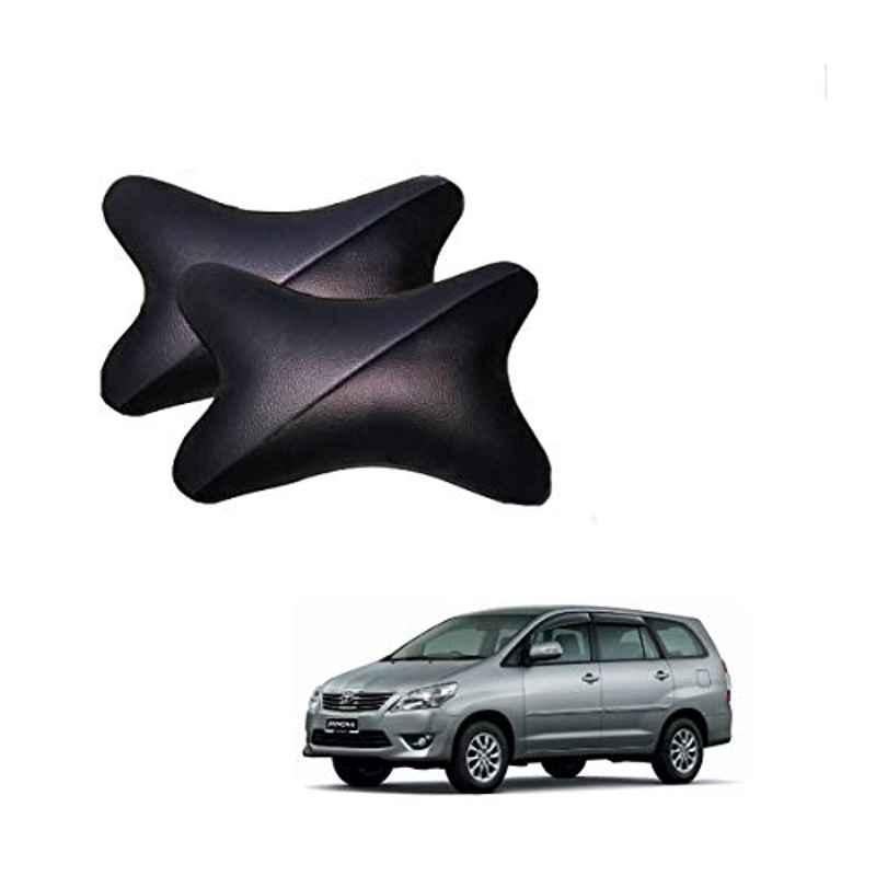 Kozdiko 2 Pcs Memory Foam Grey & Black Car Neck Rest Cushion Pillow Set for Toyota Innova