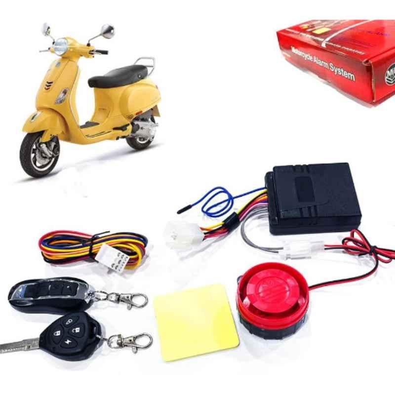 Auto Pearl 12V Black Two-Way Anti Theft Motorcycle Alarm Kit with 2 Pcs Remote for V 150
