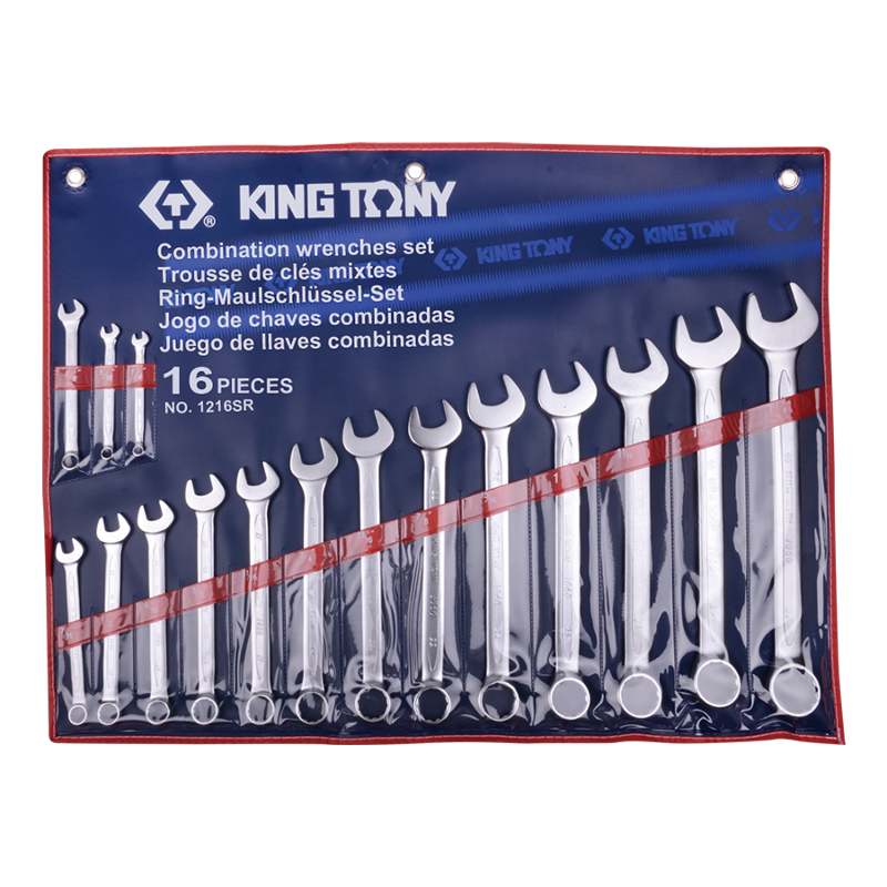 King Tony 16 PCS Combination Wrench Set, 1216SR