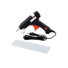 Hillgrove Electronic Mini 20W Black Small Hot Gum Glue Gun With 5 Pcs Hot Melt Glue Stick Set