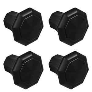 Plantex Knobs for Drawer/Octagon Shape Drawer Knobs/Knobs for Cabinets/Pull-Push Knobs for Kitchen/Bedroom Drawer (Pack of 4) DTK-302, Black