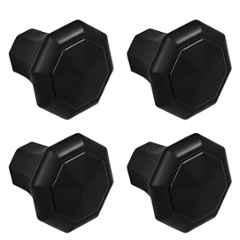 Plantex Knobs for Drawer/Octagon Shape Drawer Knobs/Knobs for Cabinets/Pull-Push Knobs for Kitchen/Bedroom Drawer (Pack of 4) DTK-302, Black