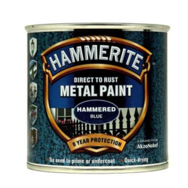 Hammerite 250ml Hammered Blue Direct to Rust Metal Paint, 5092936