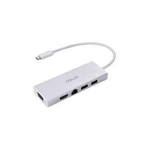 Asus 90XB067N-BDS010 White USB-C Dongle with Two USB 3.0 Ports, Gigabit Ethernet Port, HDMI & VGA